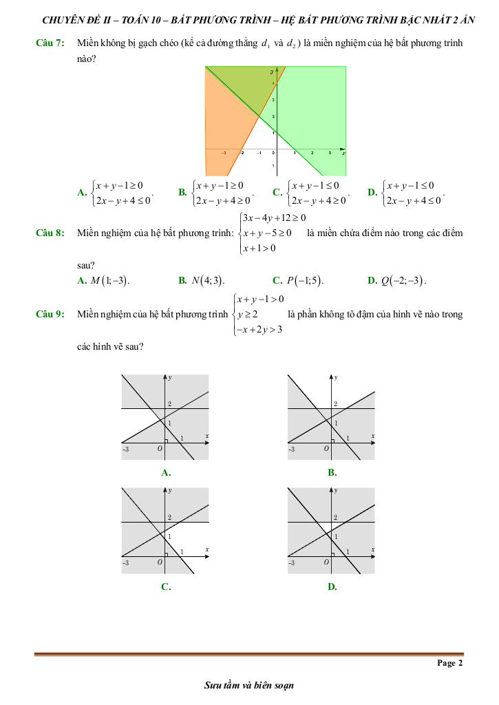 đề kiểm tra theo bài học chủ đề bpt và hệ bpt bậc nhất hai ẩn 1