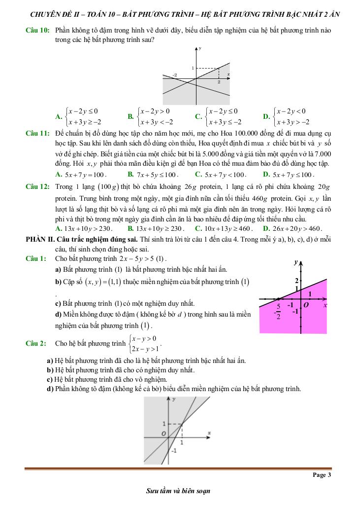đề kiểm tra theo bài học chủ đề bpt và hệ bpt bậc nhất hai ẩn 2