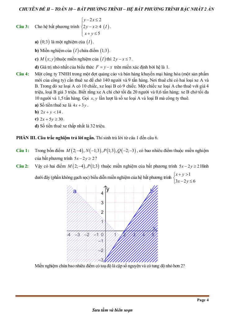 đề kiểm tra theo bài học chủ đề bpt và hệ bpt bậc nhất hai ẩn 3