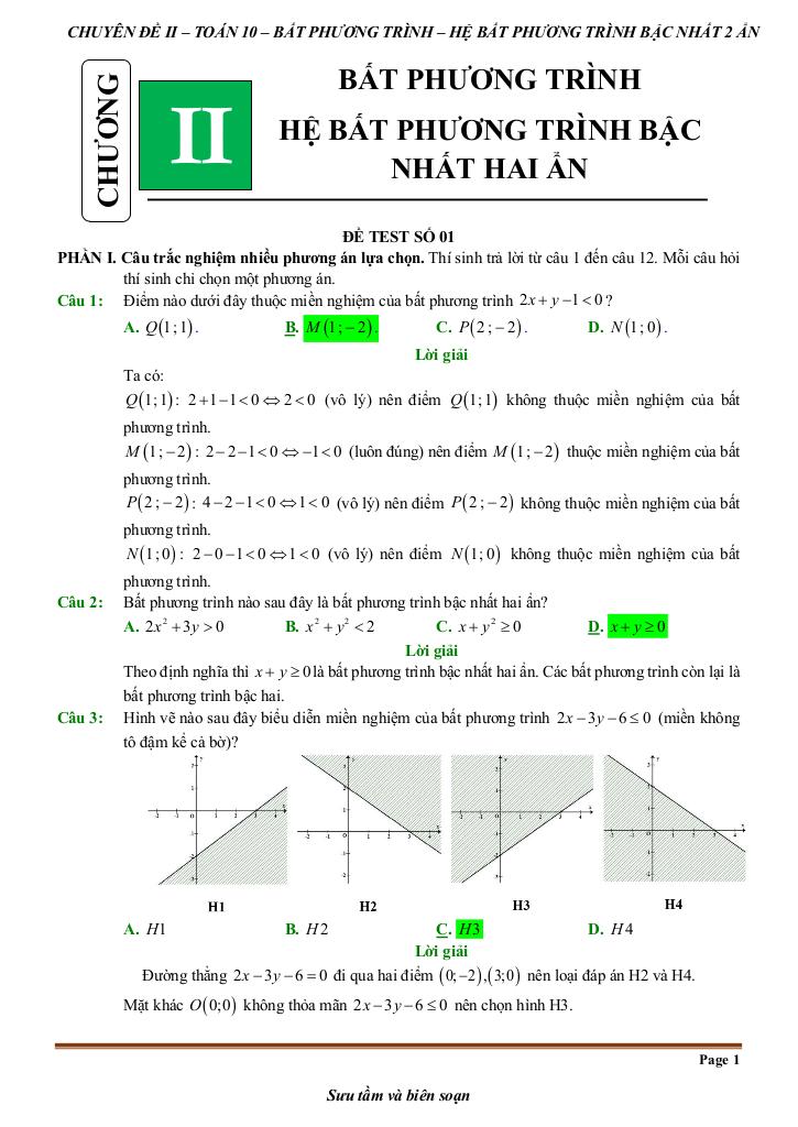 đề kiểm tra theo bài học chủ đề bpt và hệ bpt bậc nhất hai ẩn 5