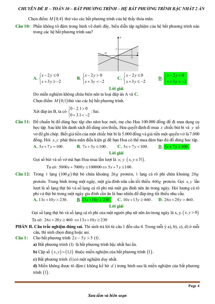 đề kiểm tra theo bài học chủ đề bpt và hệ bpt bậc nhất hai ẩn 8