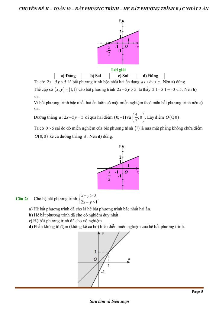 đề kiểm tra theo bài học chủ đề bpt và hệ bpt bậc nhất hai ẩn 9