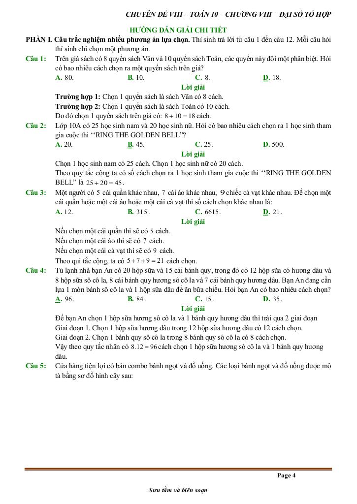 đề kiểm tra theo bài học chủ đề đại số tổ hợp 3