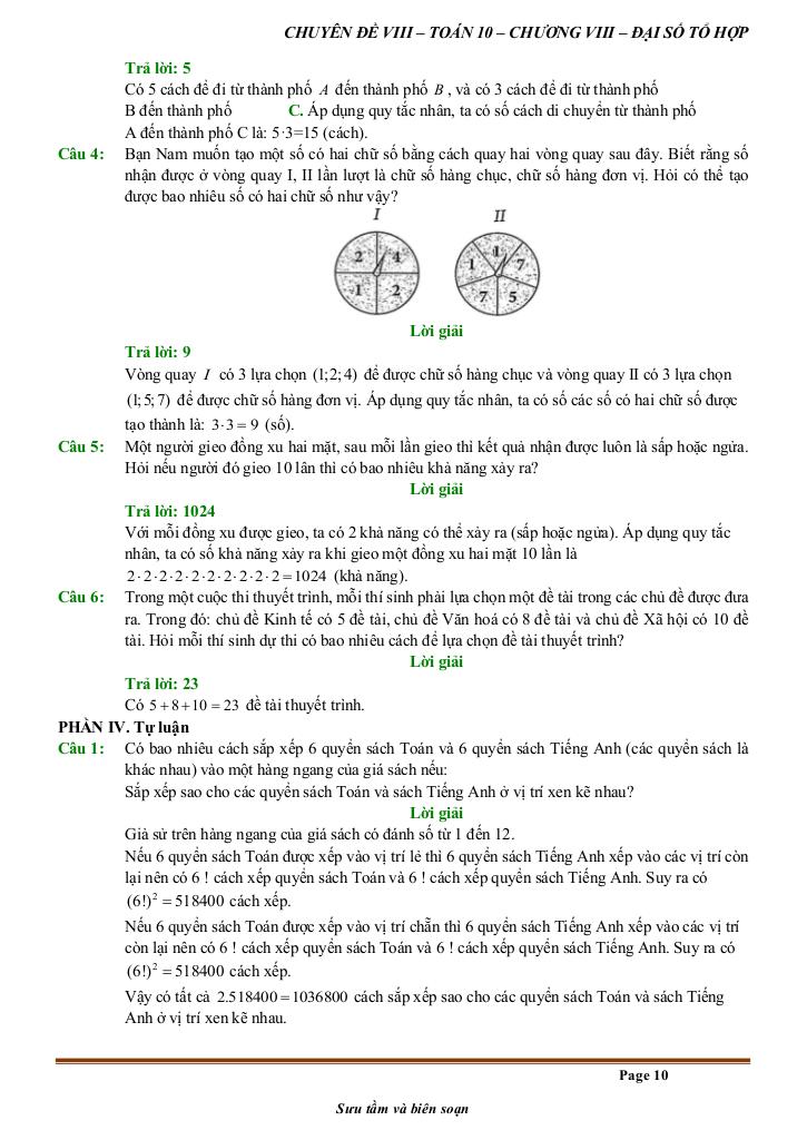 đề kiểm tra theo bài học chủ đề đại số tổ hợp 9