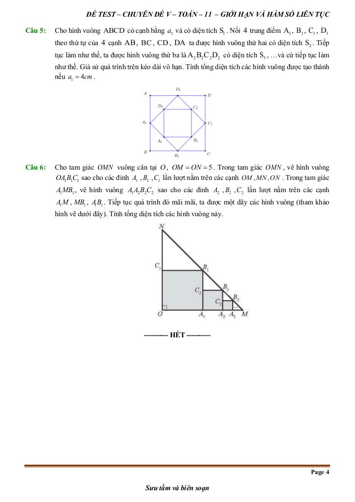 đề kiểm tra theo bài học chủ đề giới hạn, hàm số liên tục 3