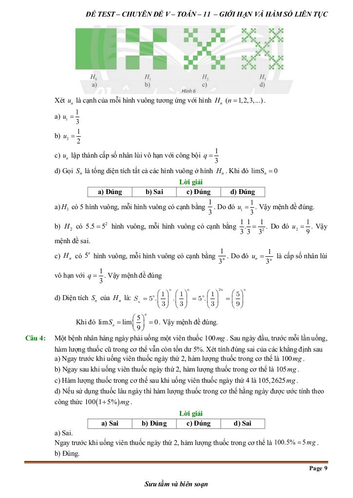 đề kiểm tra theo bài học chủ đề giới hạn, hàm số liên tục 8