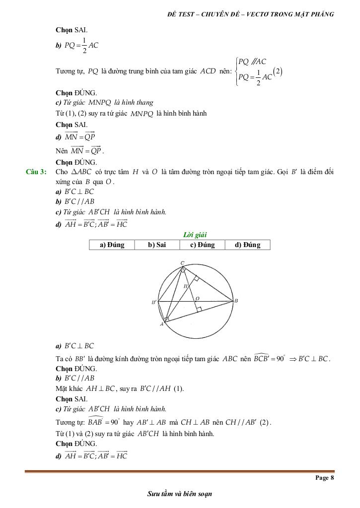 đề kiểm tra theo bài học chủ đề vectơ 7