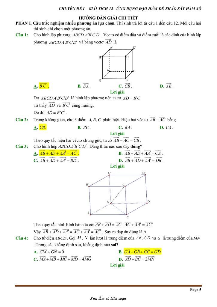 đề kiểm tra theo bài học chủ đề vectơ và hệ trục tọa độ trong không gian 4