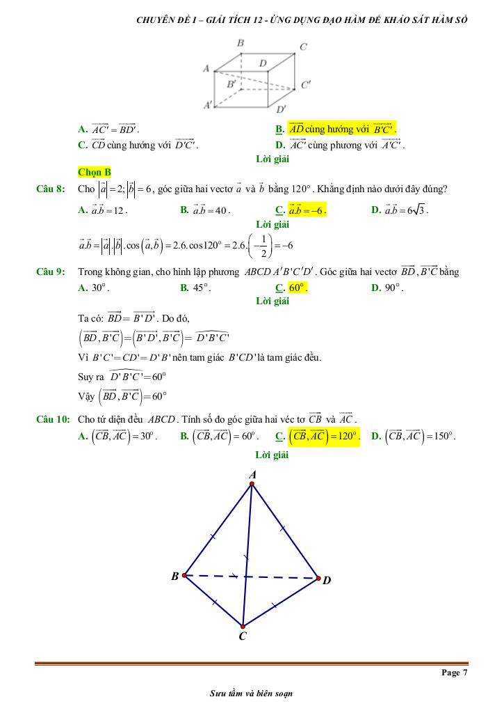 đề kiểm tra theo bài học chủ đề vectơ và hệ trục tọa độ trong không gian 6