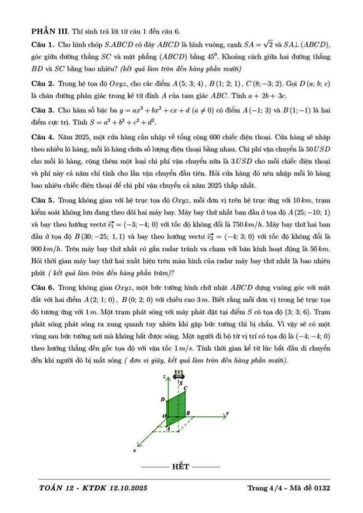 đề kiểm tra toán 12 tháng 10 năm 2025 trường nguyễn khuyến & lê thánh tông – tp hcm 4