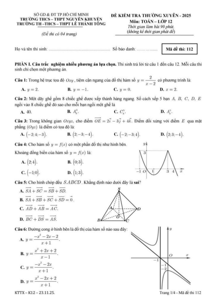 đề kiểm tra toán 12 tháng 11 năm 2025 trường nguyễn khuyến & lê thánh tông – tp hcm (3) 0