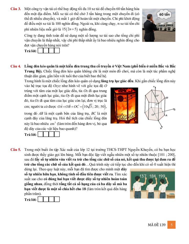 đề kiểm tra toán 12 tháng 9 năm 2025 trường nguyễn khuyến & lê thánh tông – tp hcm 11