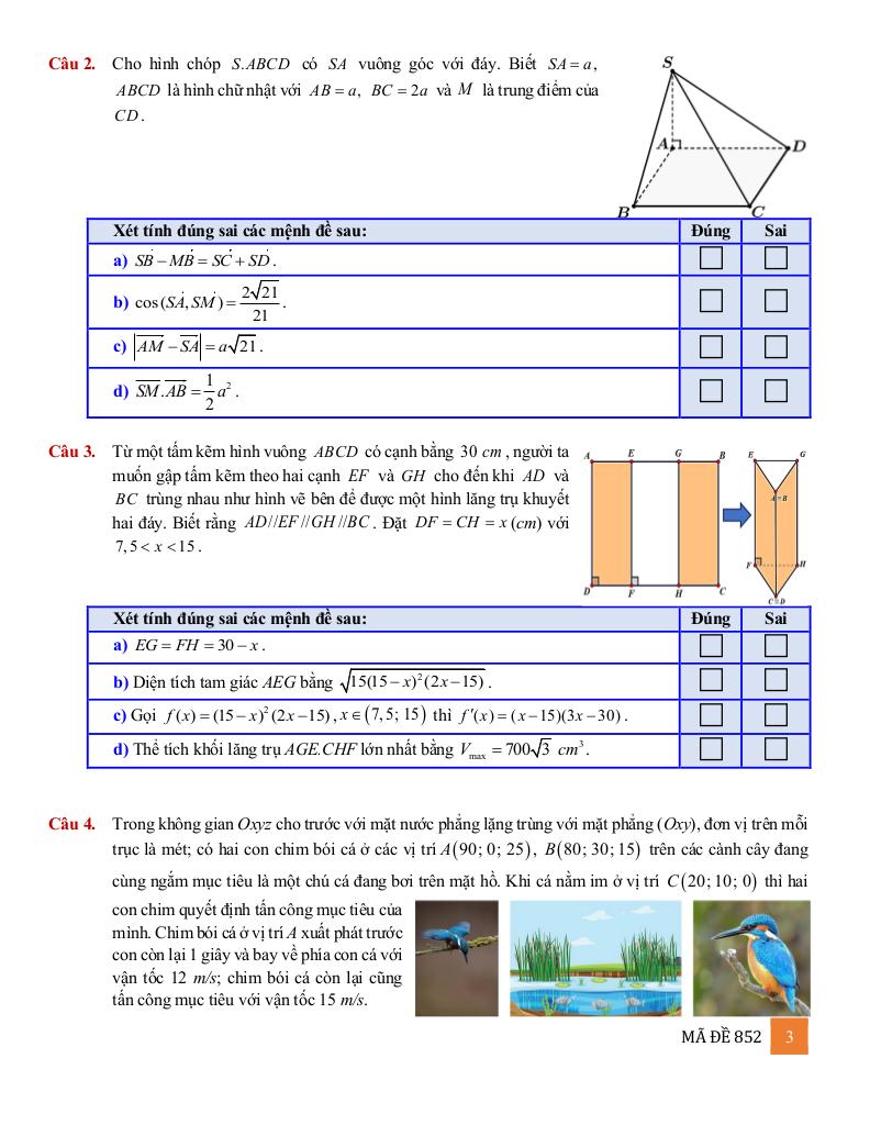 đề kiểm tra toán 12 tháng 9 năm 2025 trường nguyễn khuyến & lê thánh tông – tp hcm 15