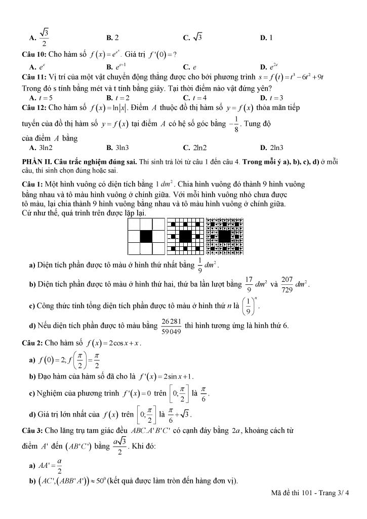 đề kscl học sinh giỏi toán 12 đợt 1 năm 2025 – 2026 liên trường thpt – nghệ an 2