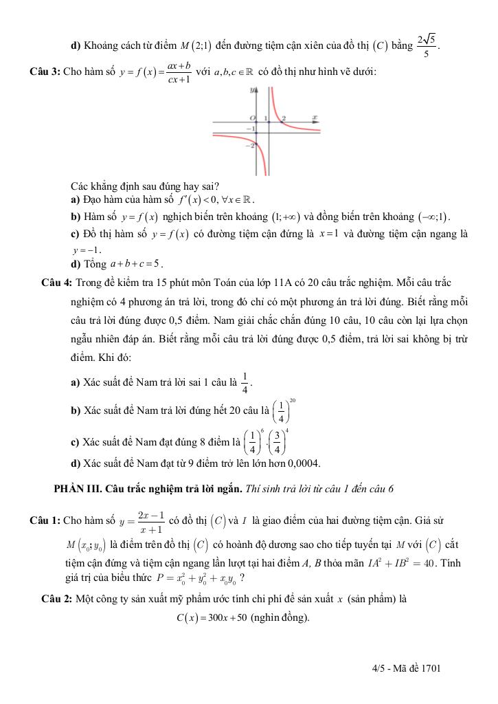 đề kscl toán 12 thi tn thpt 2026 lần 1 trường thpt đào duy từ – thanh hóa 3