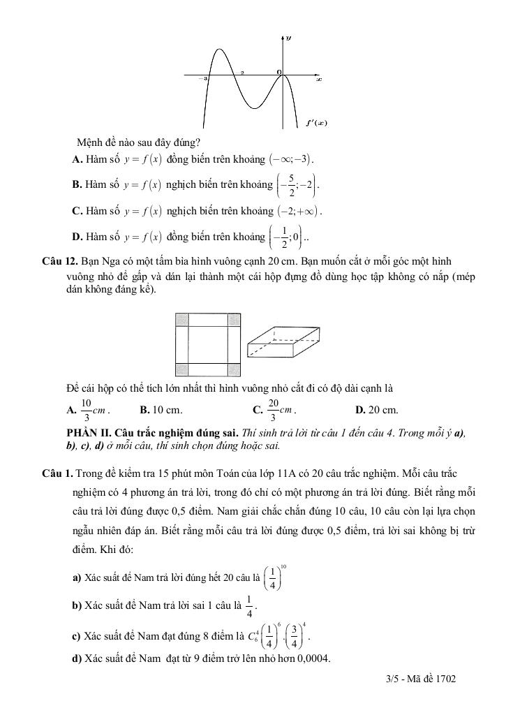 đề kscl toán 12 thi tn thpt 2026 lần 1 trường thpt đào duy từ – thanh hóa 7