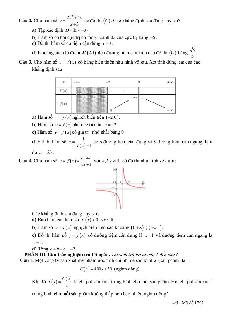 đề kscl toán 12 thi tn thpt 2026 lần 1 trường thpt đào duy từ – thanh hóa 8