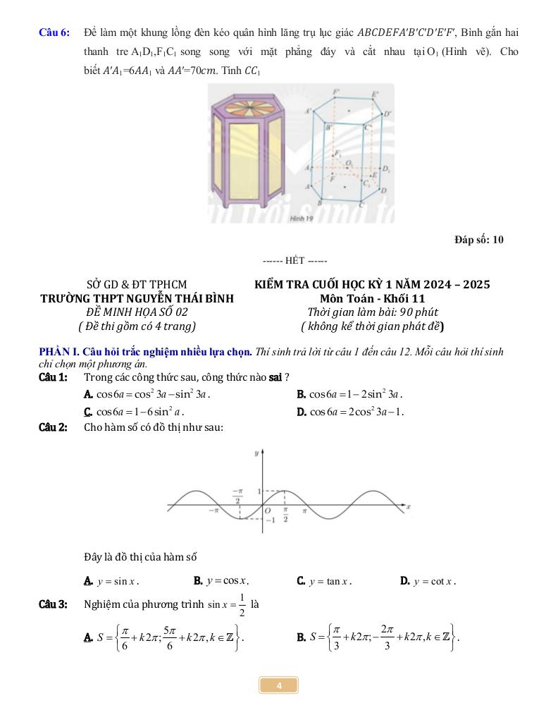 đề minh họa cuối kỳ 1 toán 11 năm 2024 – 2025 trường thpt nguyễn thái bình – tp hcm 4