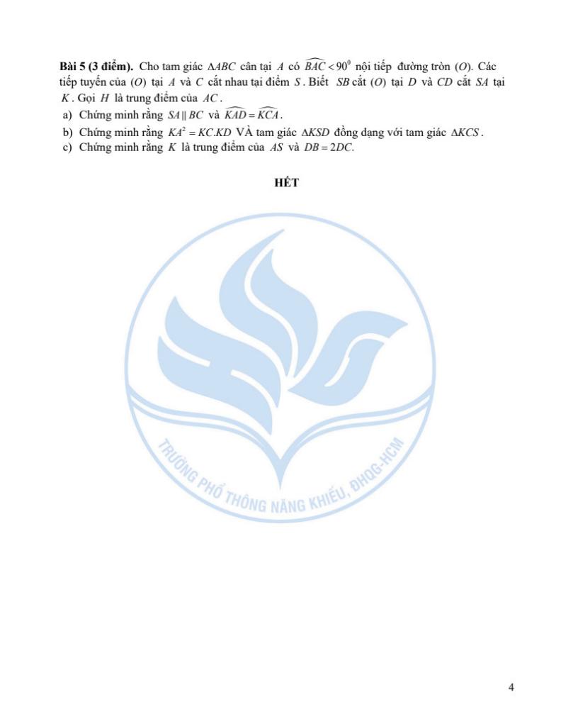đề minh họa tuyển sinh 10 môn toán (không chuyên) 2025 – 2026 trường ptnk – tp hcm 3