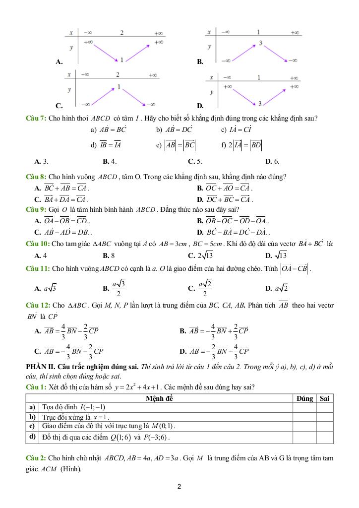 đề ôn tập cuối học kì 1 toán 10 năm 2025 – 2026 trường thpt thủ đức – tp hcm 1