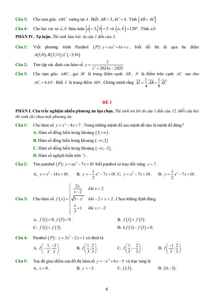 đề ôn tập cuối học kì 1 toán 10 năm 2025 – 2026 trường thpt thủ đức – tp hcm 5
