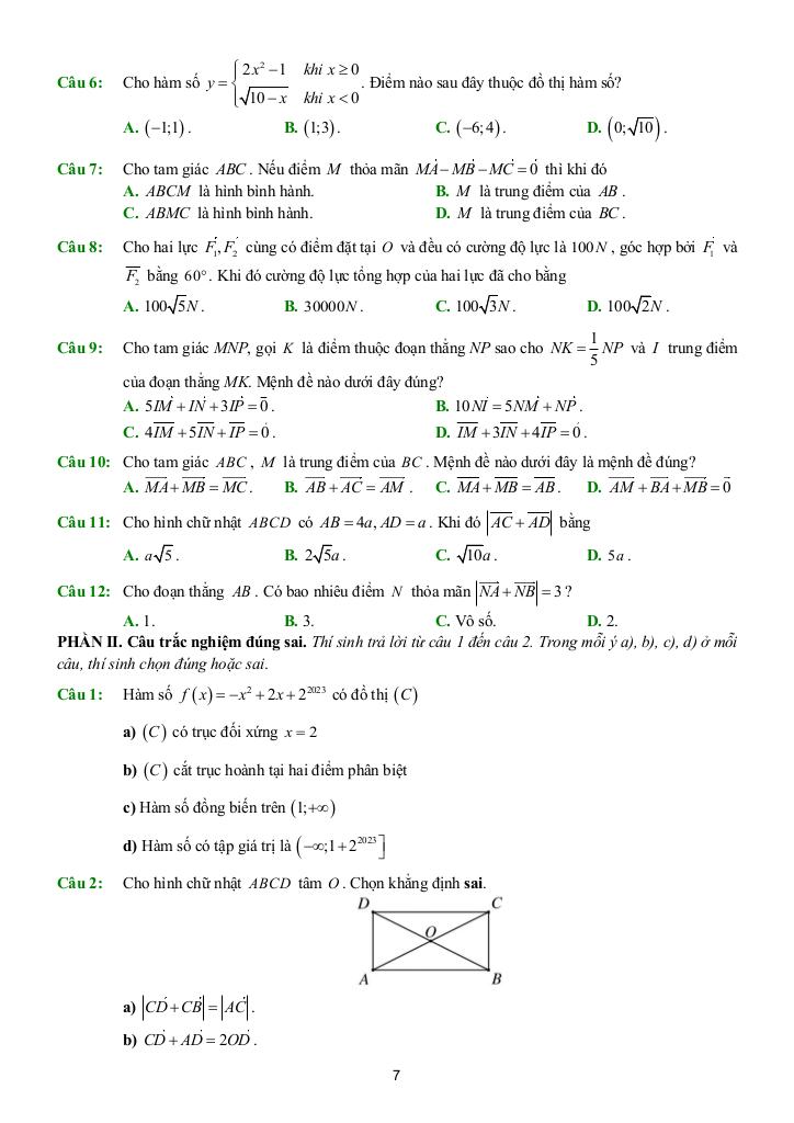 đề ôn tập cuối học kì 1 toán 10 năm 2025 – 2026 trường thpt thủ đức – tp hcm 6