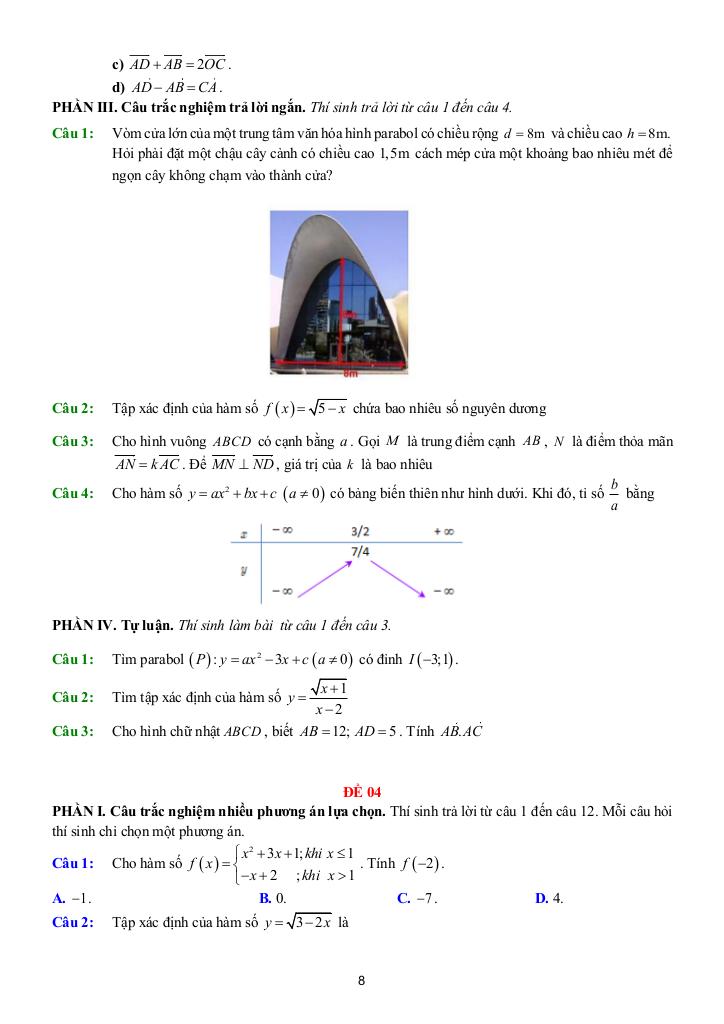 đề ôn tập cuối học kì 1 toán 10 năm 2025 – 2026 trường thpt thủ đức – tp hcm 7