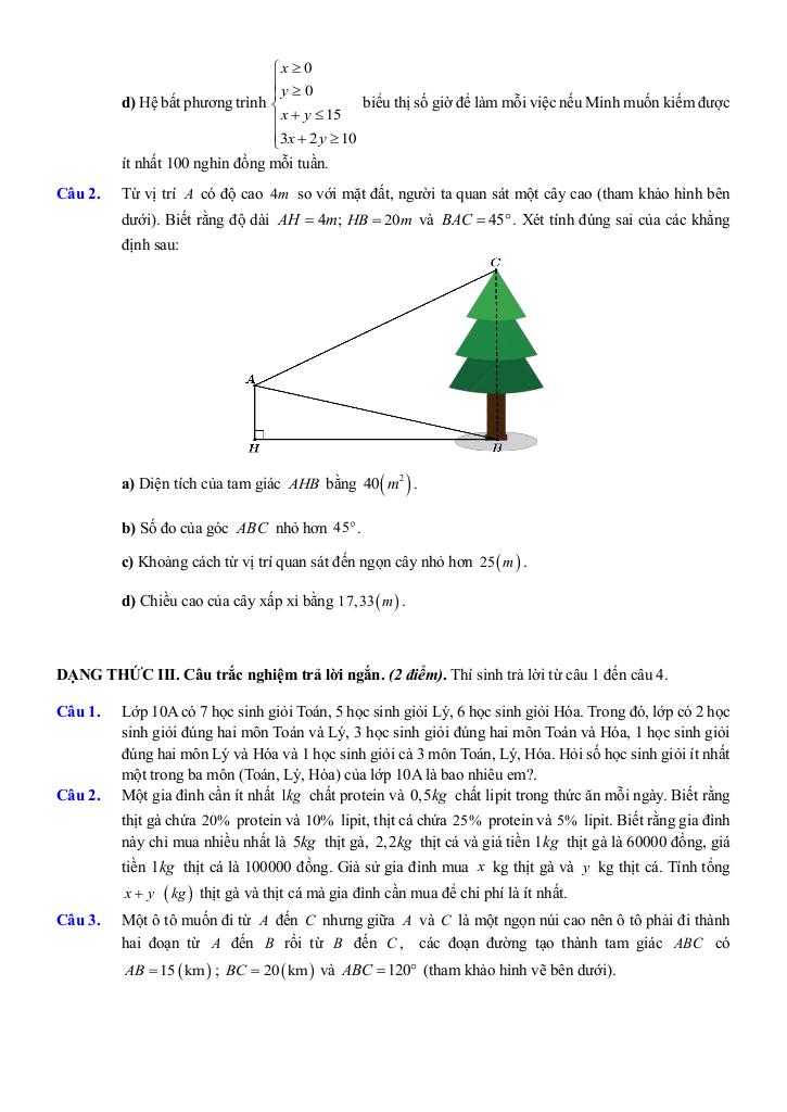 đề ôn tập giữa kì 1 toán 10 năm 2025 – 2026 trường thpt việt đức – hà nội 5