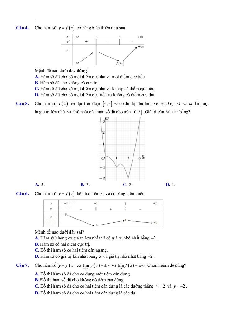 đề ôn tập giữa kì 1 toán 12 năm 2025 – 2026 trường thpt việt đức – hà nội 5