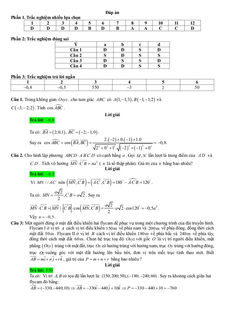 đề ôn tập giữa kỳ 1 toán 12 năm 2025 – 2026 trường thpt gia bình 1 – bắc ninh 4