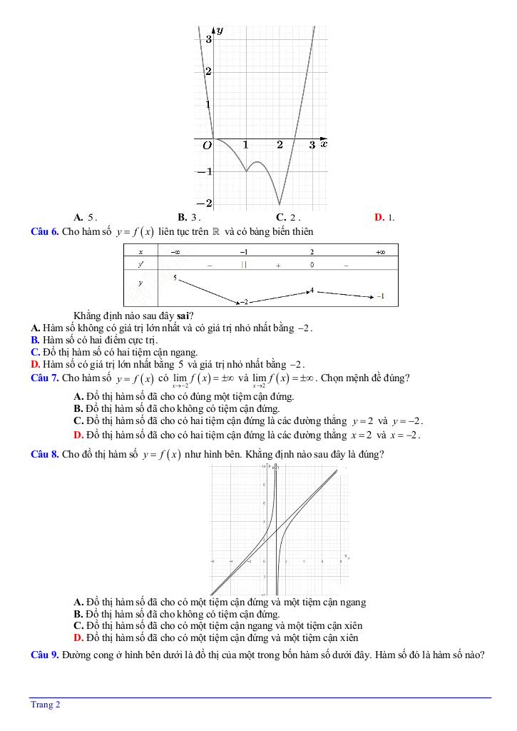 đề ôn tập giữa kỳ 1 toán 12 năm 2025 – 2026 trường thpt gia bình 1 – bắc ninh 7