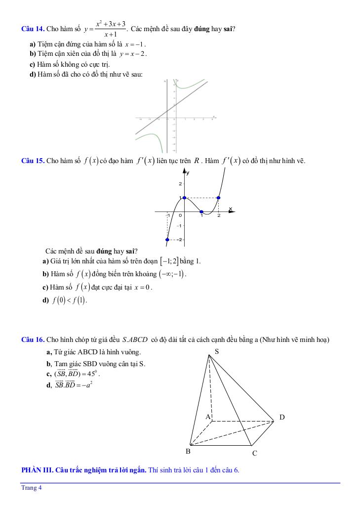 đề ôn tập giữa kỳ 1 toán 12 năm 2025 – 2026 trường thpt gia bình 1 – bắc ninh 9