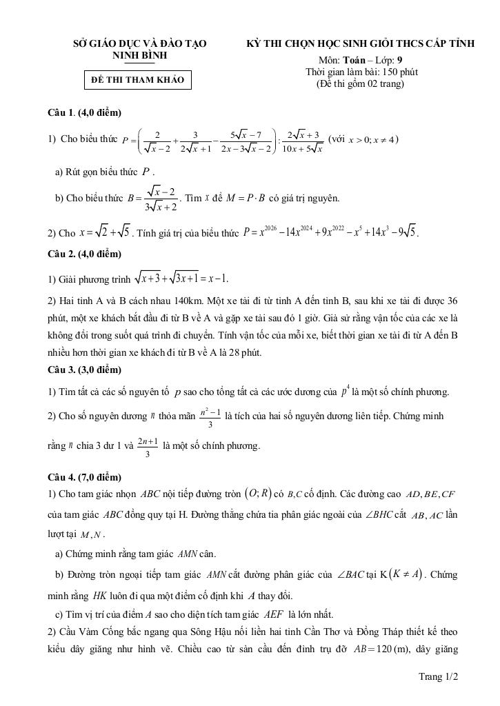 đề tham khảo chọn hsg tỉnh toán 9 năm 2025 – 2026 sở gd&đt ninh bình 0