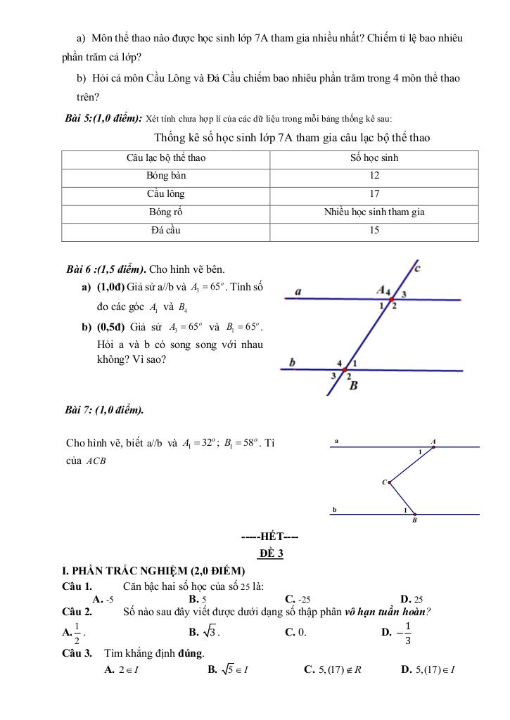 đề tham khảo cuối kỳ 1 toán 7 năm 2025 – 2026 trường thcs đông thạnh – tp hcm 4