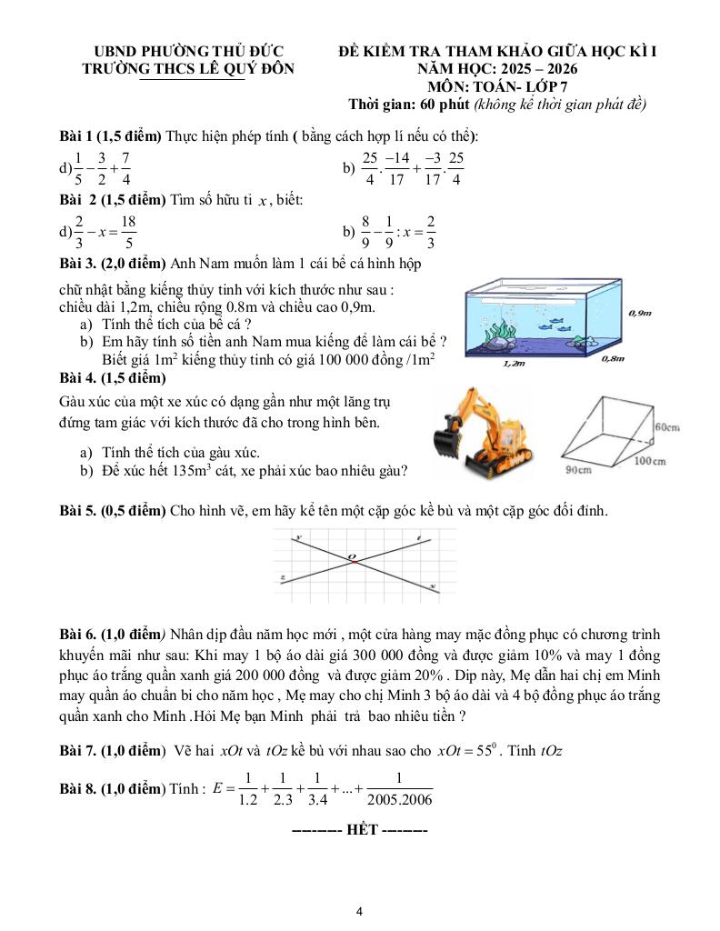 đề tham khảo giữa kì 1 toán 7 năm 2025 – 2026 trường thcs lê quý đôn – tp hcm 3