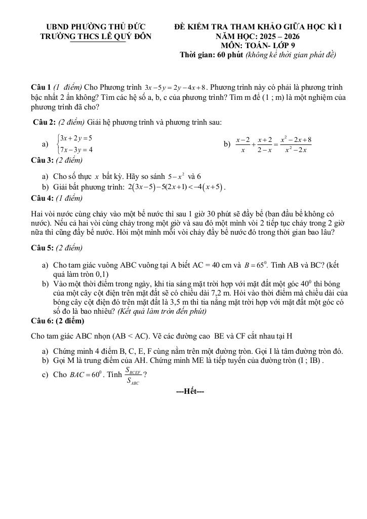 đề tham khảo giữa kì 1 toán 9 năm 2025 – 2026 trường thcs lê quý đôn – tp hcm 3