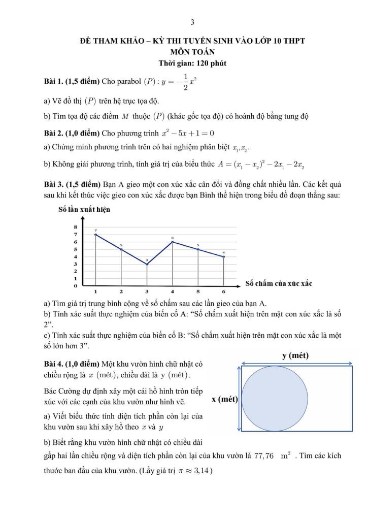 đề tham khảo tuyển sinh lớp 10 môn toán năm 2026 – 2027 sở gd&đt tp hồ chí minh 3