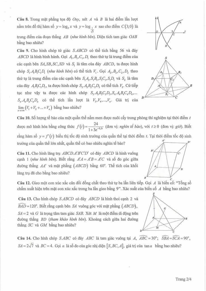 đề thi chọn học sinh giỏi toán 12 năm 2025 – 2026 sở gd&đt hà nội 1