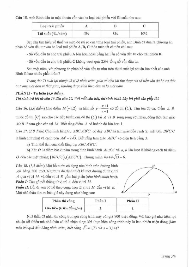 đề thi chọn học sinh giỏi toán 12 năm 2025 – 2026 sở gd&đt hà nội 2