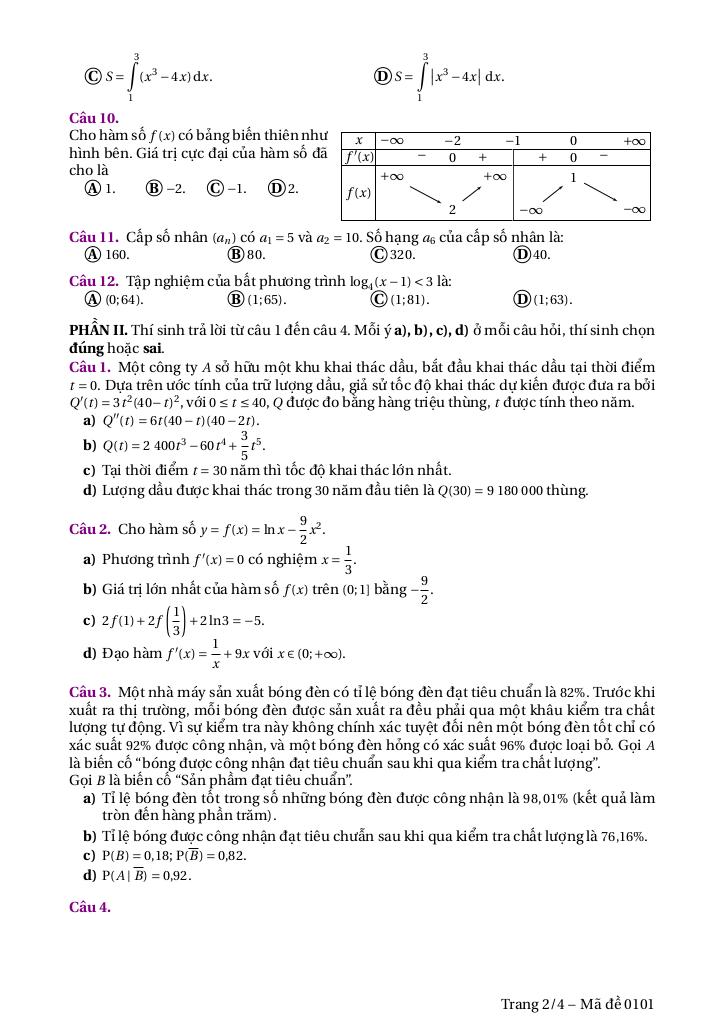 đề thi thử tn thpt 2025 môn toán lần 2 trường thpt lê quảng chí – hà tĩnh 1