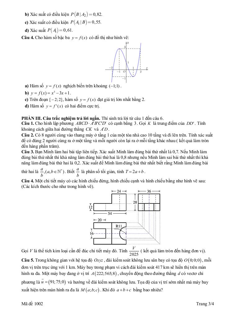 đề thi thử tn thpt 2025 môn toán lần 5 trường thpt văn giang – hưng yên 6