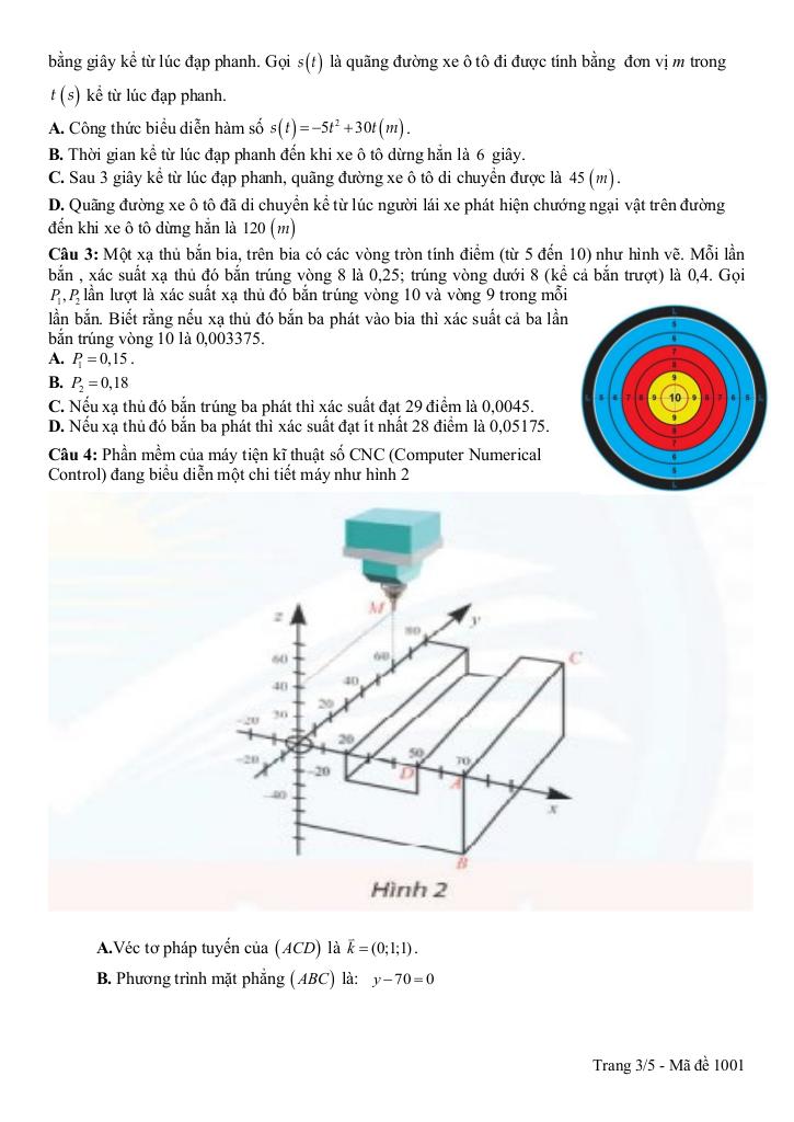 đề thi thử tn thpt 2025 môn toán trường thpt gio linh – quảng trị 2