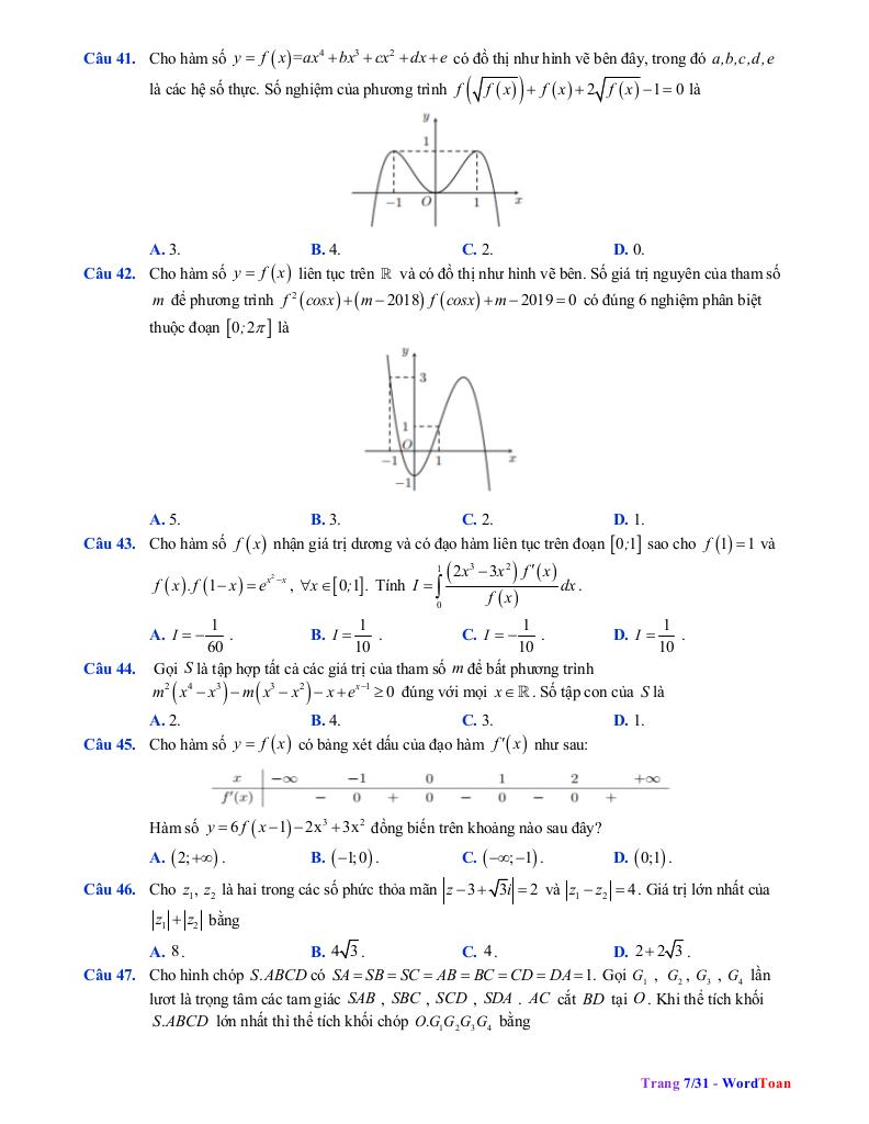đề thi thử toán thptqg 2019 lần 1 trường thpt hậu lộc 2 – thanh hóa 6