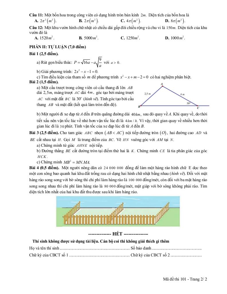 đề thi thử toán tuyển sinh lớp 10 lần 1 năm 2025 sở gd&đt bà rịa – vũng tàu 1