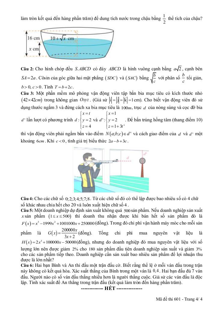 đề thi thử tốt nghiệp thpt 2025 môn toán lần 2 cụm trường thpt – hưng yên 3