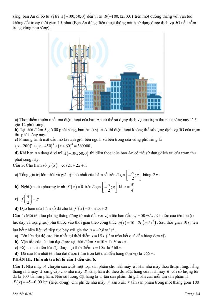 đề thi thử tốt nghiệp thpt 2025 môn toán liên trường thpt – quảng nam 2