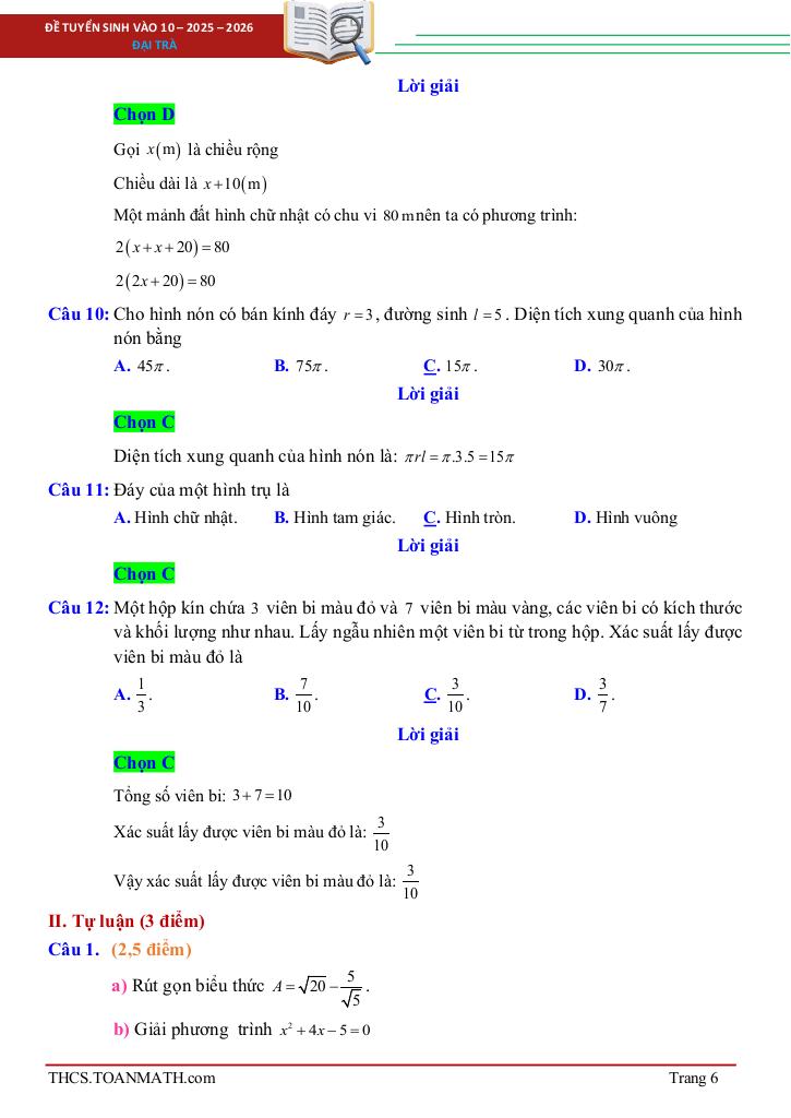 đề tuyển sinh lớp 10 môn toán (chung) năm 2025 – 2026 sở gd&đt bà rịa – vũng tàu 7