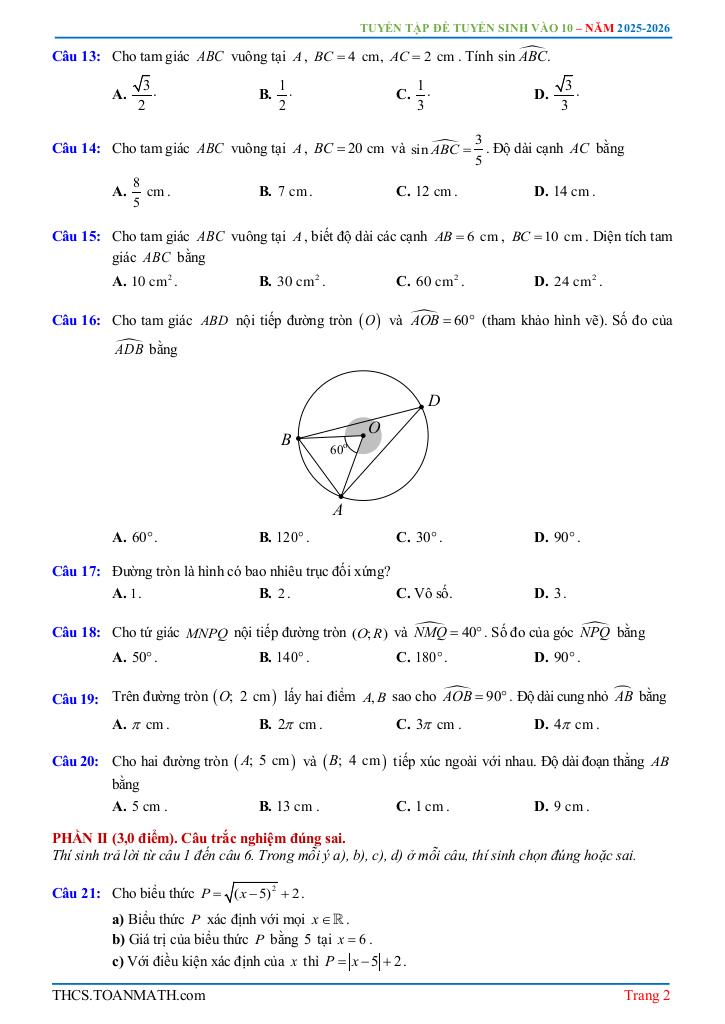 đề tuyển sinh lớp 10 môn toán (chung) năm 2025 – 2026 sở gd&đt đắk nông 1