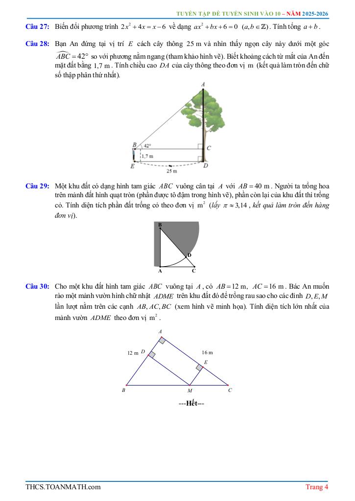 đề tuyển sinh lớp 10 môn toán (chung) năm 2025 – 2026 sở gd&đt đắk nông 3