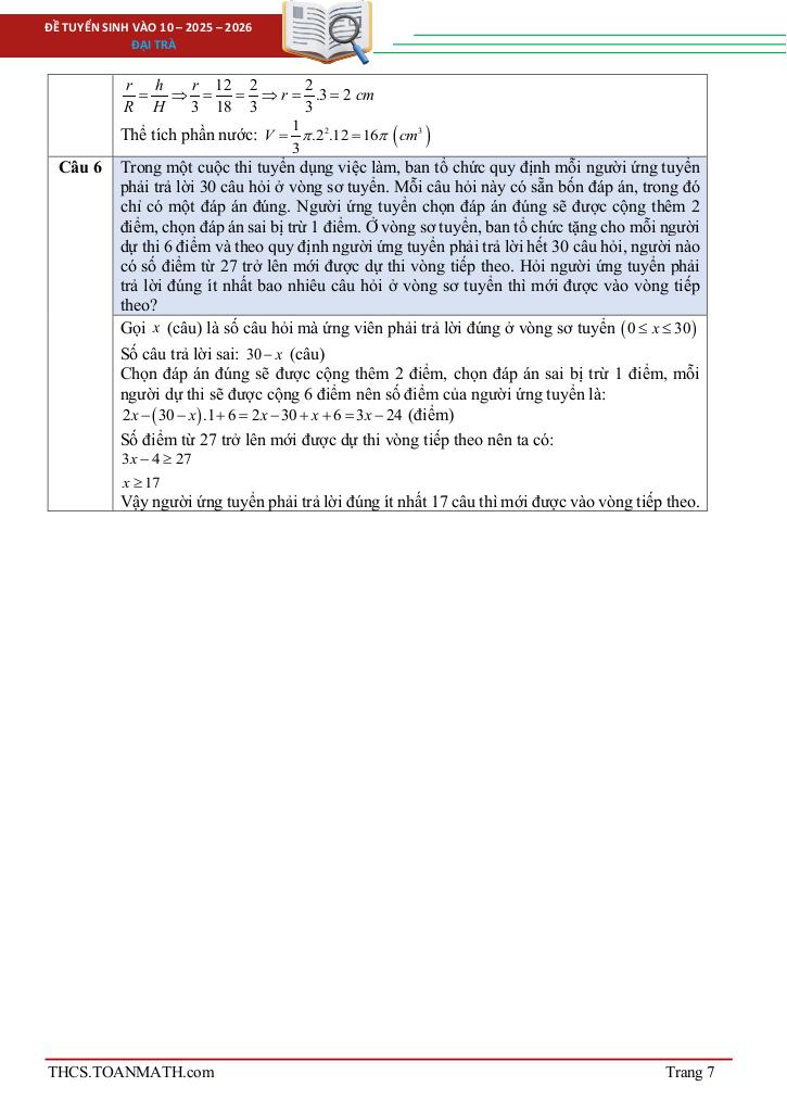 đề tuyển sinh lớp 10 môn toán năm 2025 – 2026 sở gd&đt bắc kạn 6